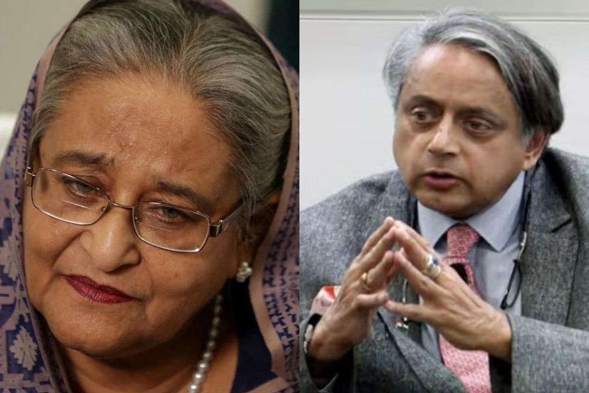  শেখ হাসিনা (বামে) ও শশী থারুর। ফাইল ছবি